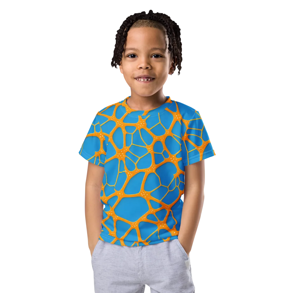 Citrus Cellscape on Kids Crew Neck T-Shirt — Front