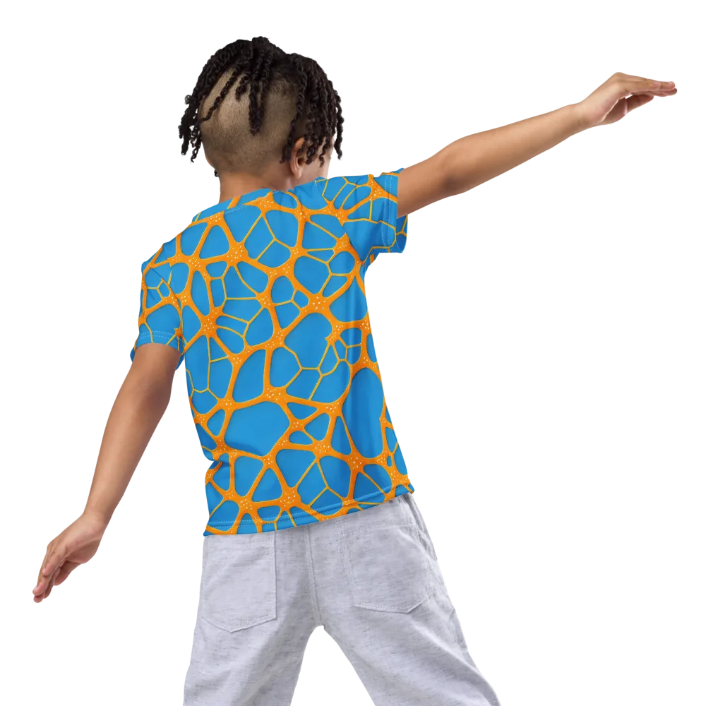 Citrus Cellscape on Kids Crew Neck T-Shirt — Back