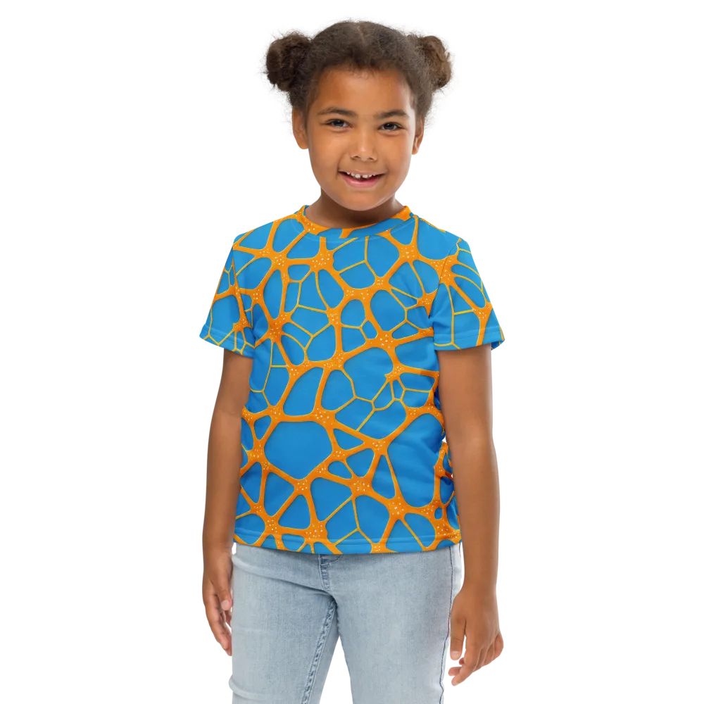 Citrus Cellscape on Kids Crew Neck T-Shirt — Front
