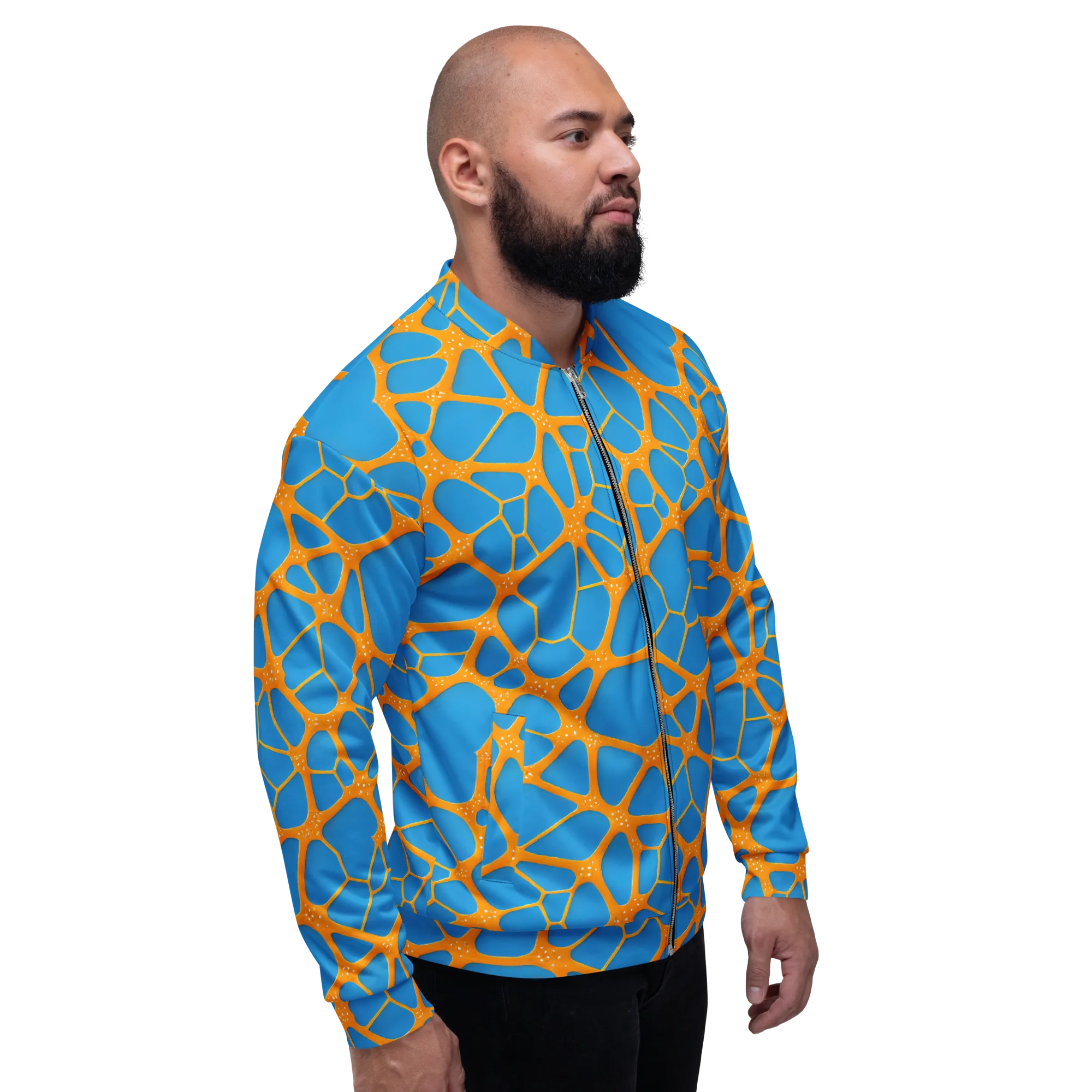 Citrus Cellscape on Bomber Jacket — Right