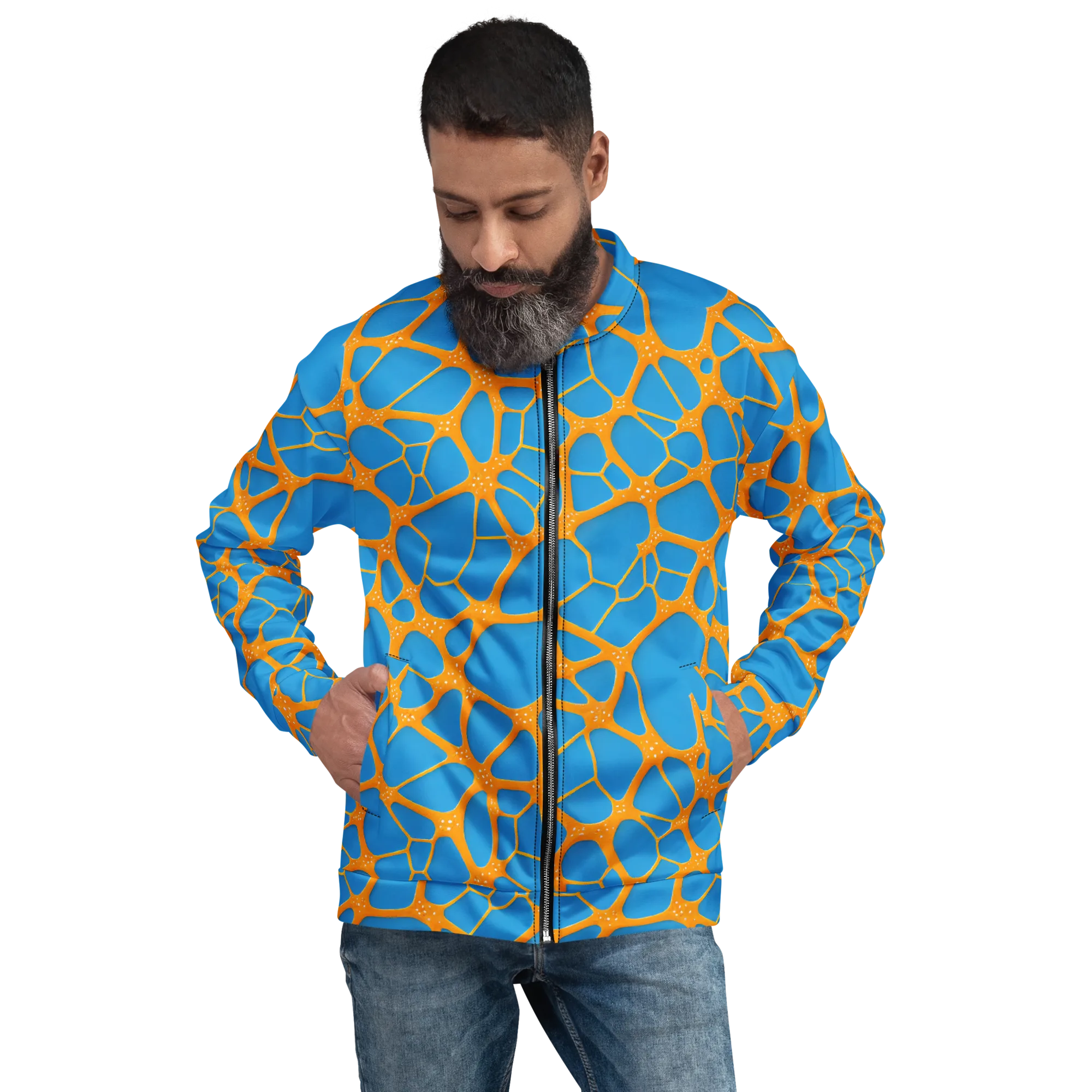 Citrus Cellscape on Bomber Jacket — Front
