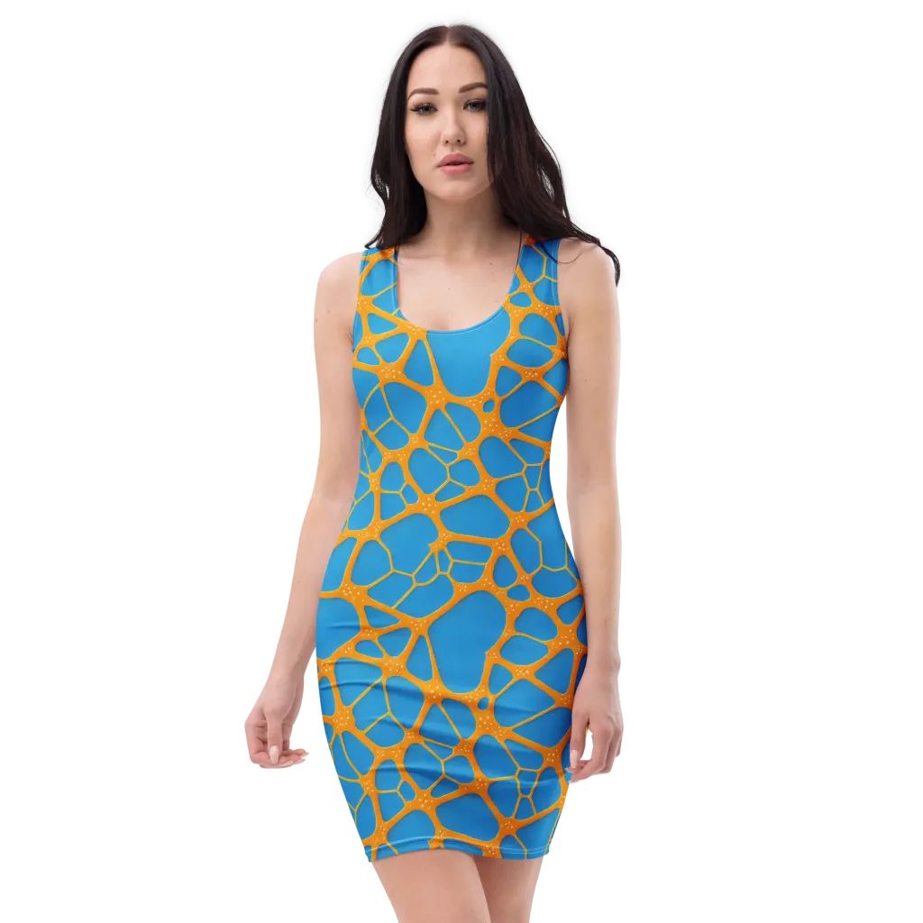 Citrus Cellscape on Bodycon Dress — Front