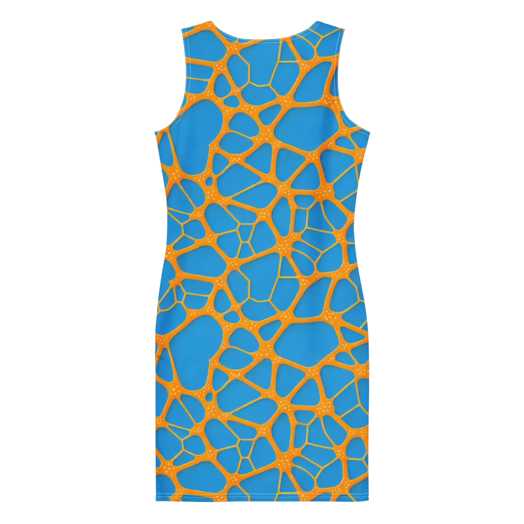Citrus Cellscape on Bodycon Dress — Back