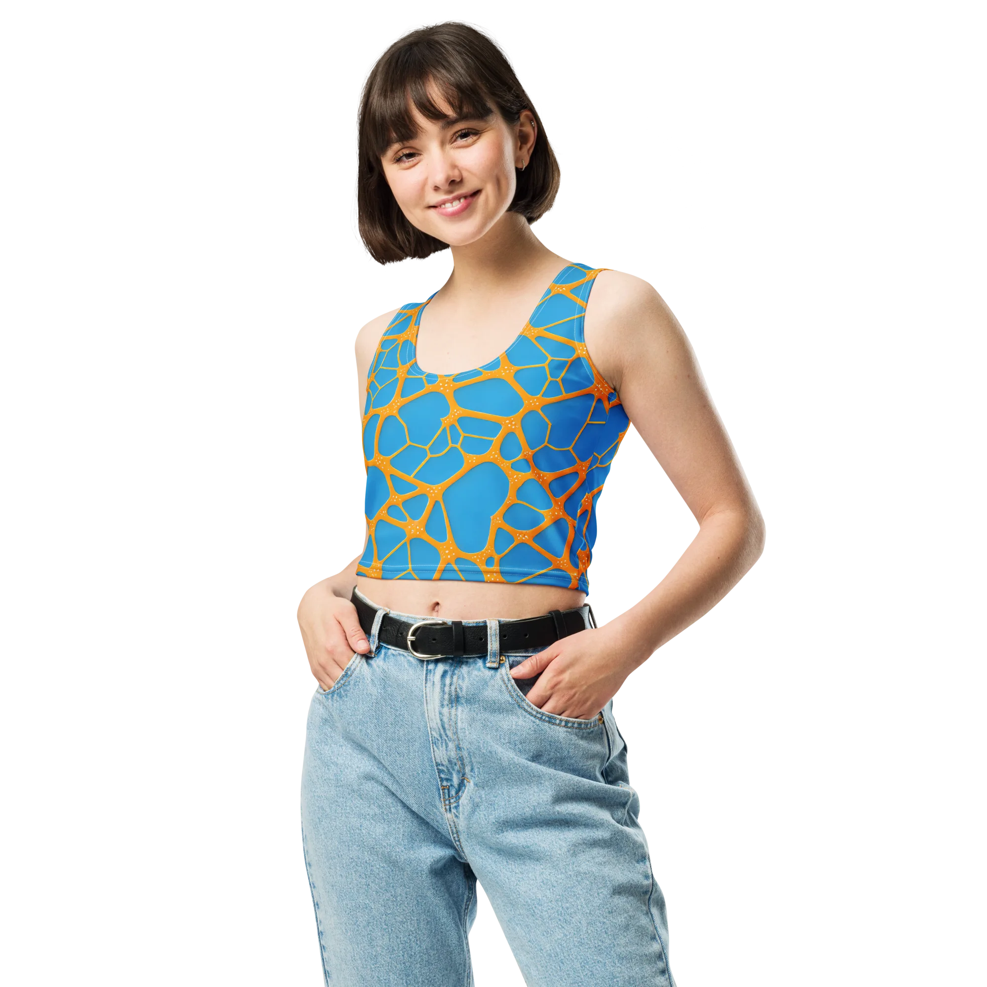 Citrus Cellscape on Crop Top — Front