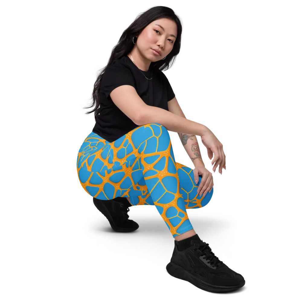 Citrus Cellscape on Leggings with Pockets — Right Front