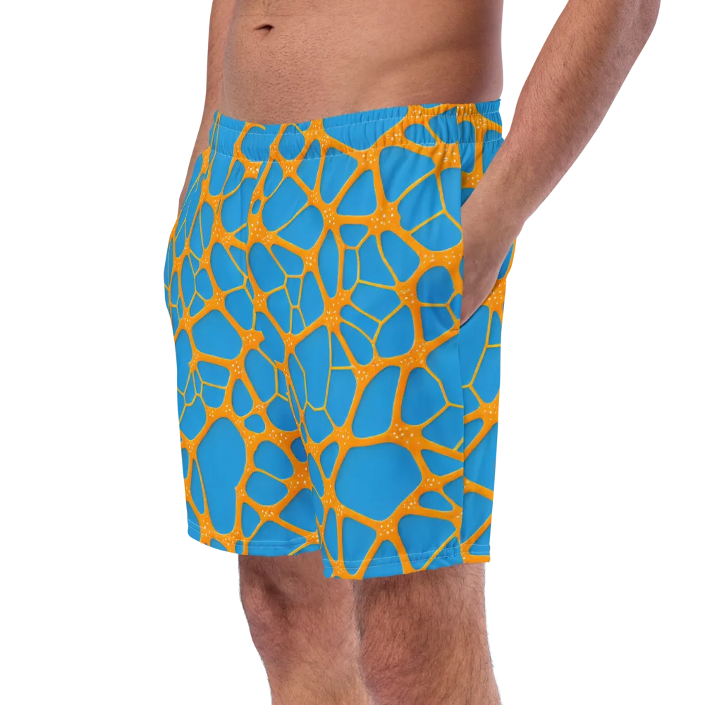 Citrus Cellscape on Swim Trunks — Left Front
