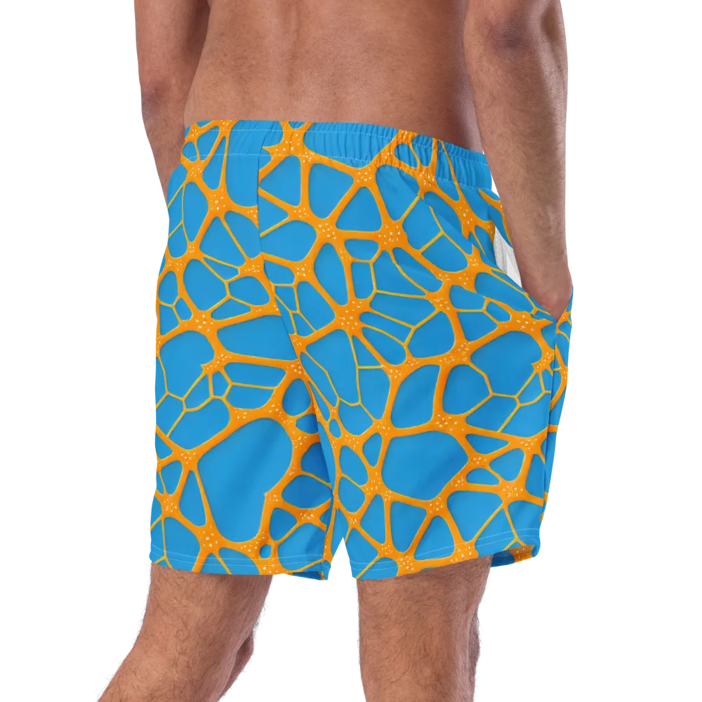 Citrus Cellscape on Swim Trunks — Right Back