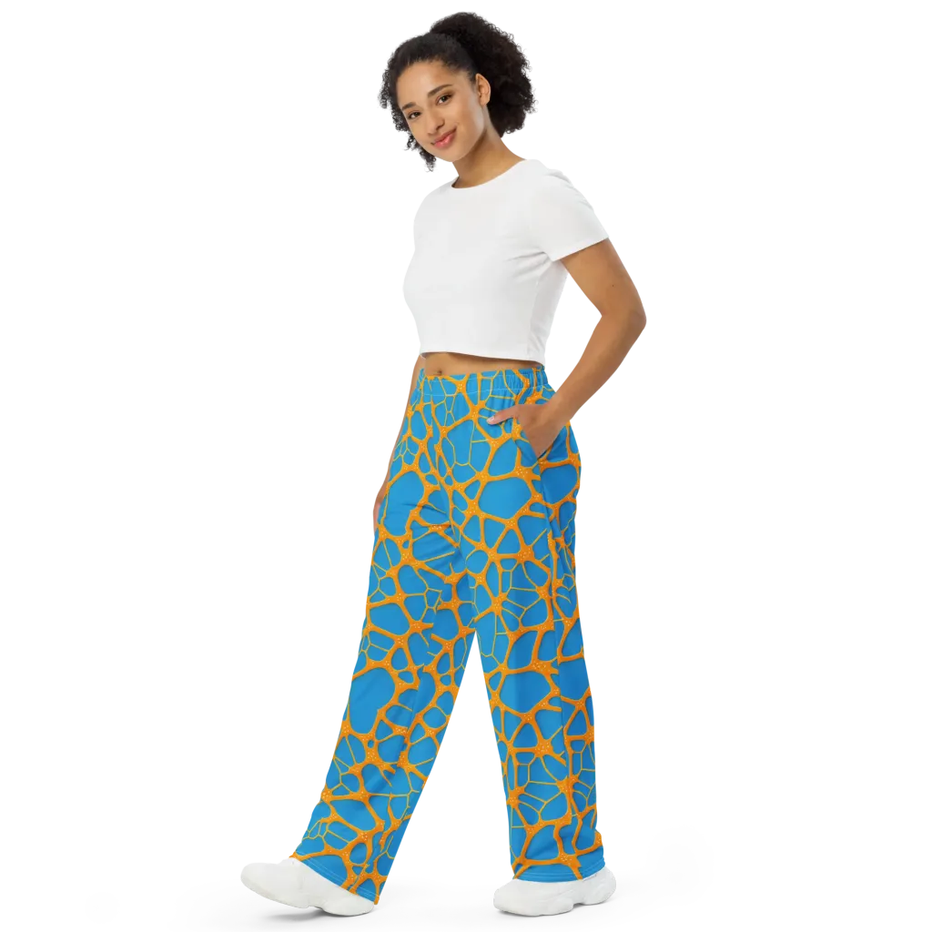 Citrus Cellscape on Wide-Leg Pants — Left Front