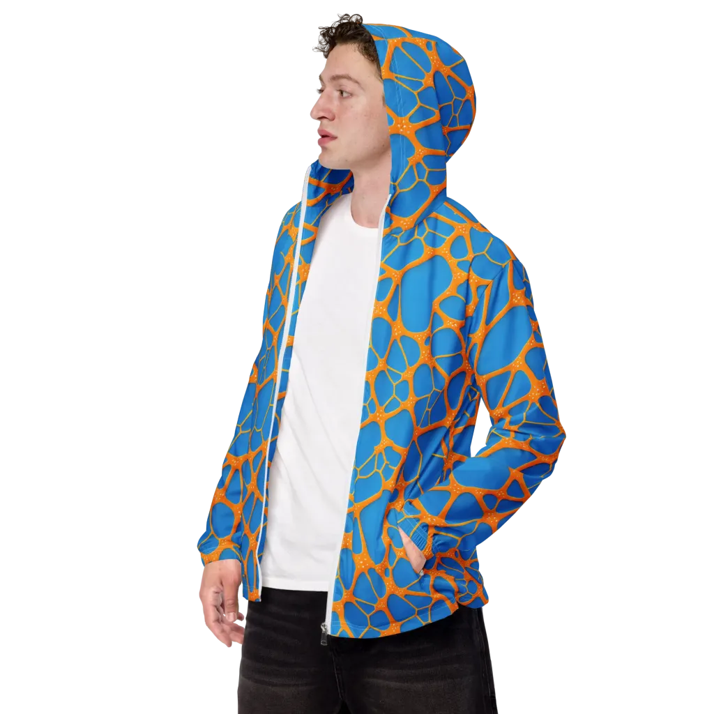 Citrus Cellscape on Men's Windbreaker — Left Front