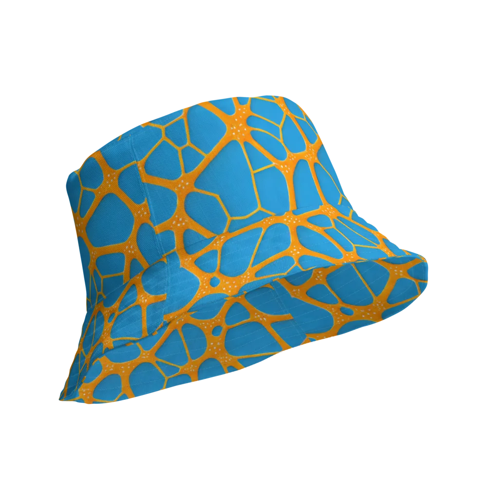 Citrus Cellscape on Reversible Bucket Hat — Product details Outside