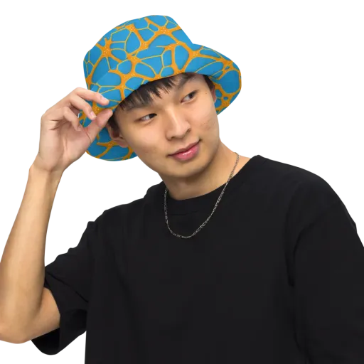 Citrus Cellscape on a Reversible Bucket Hat