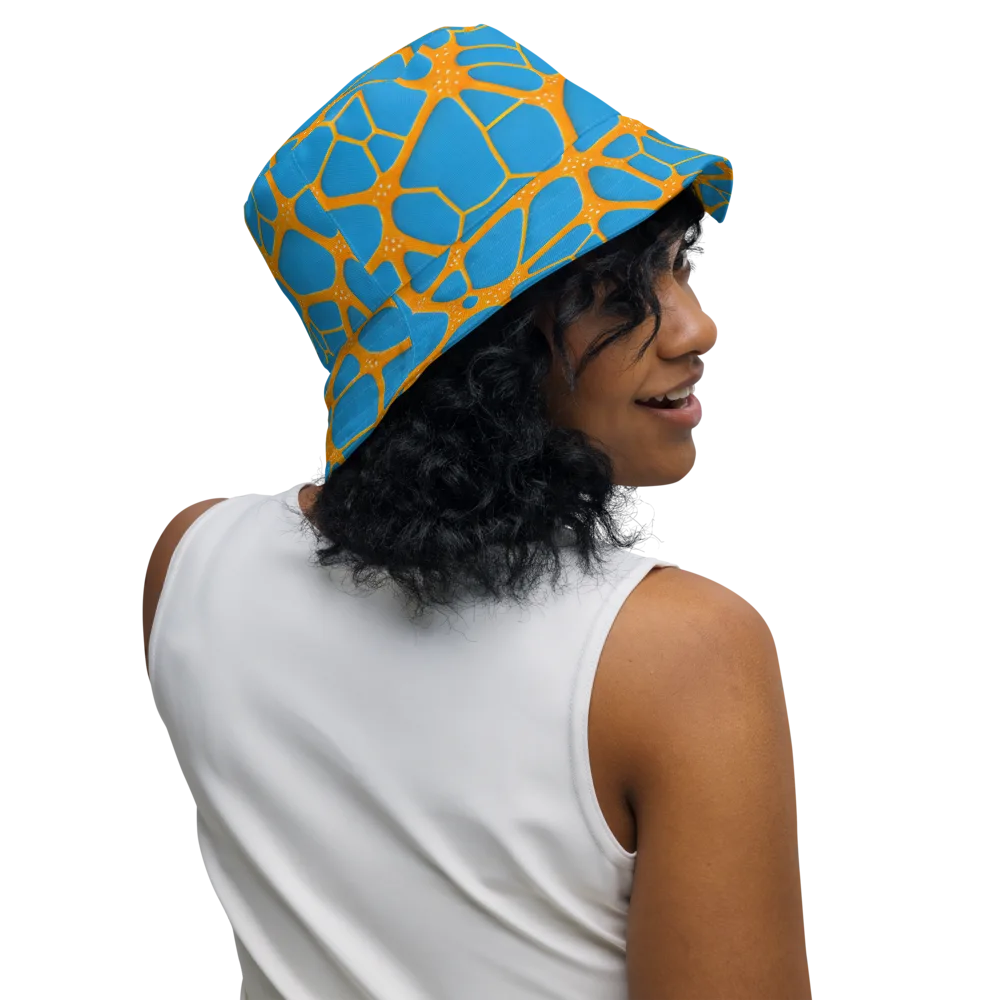 Citrus Cellscape on Reversible Bucket Hat — Right Outside
