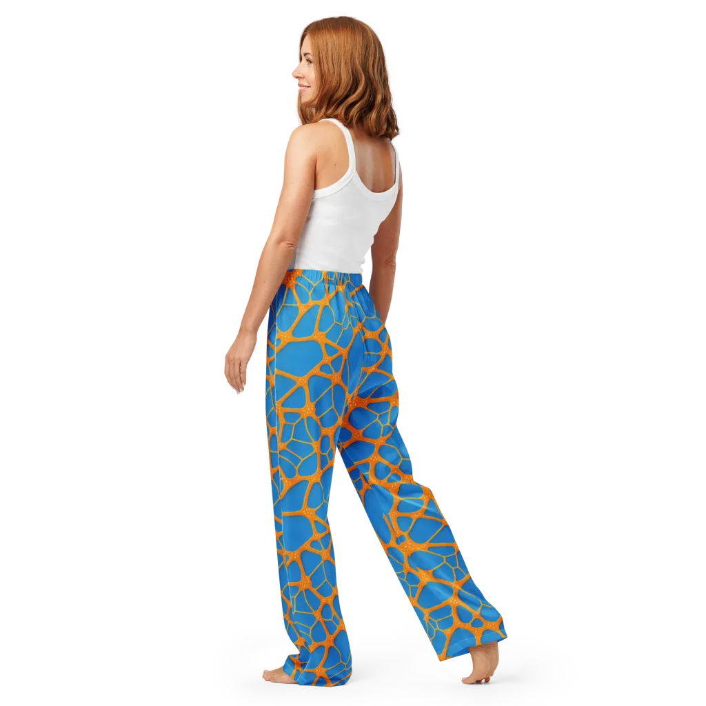 Citrus Cellscape on Women's Pajama Pants — Back