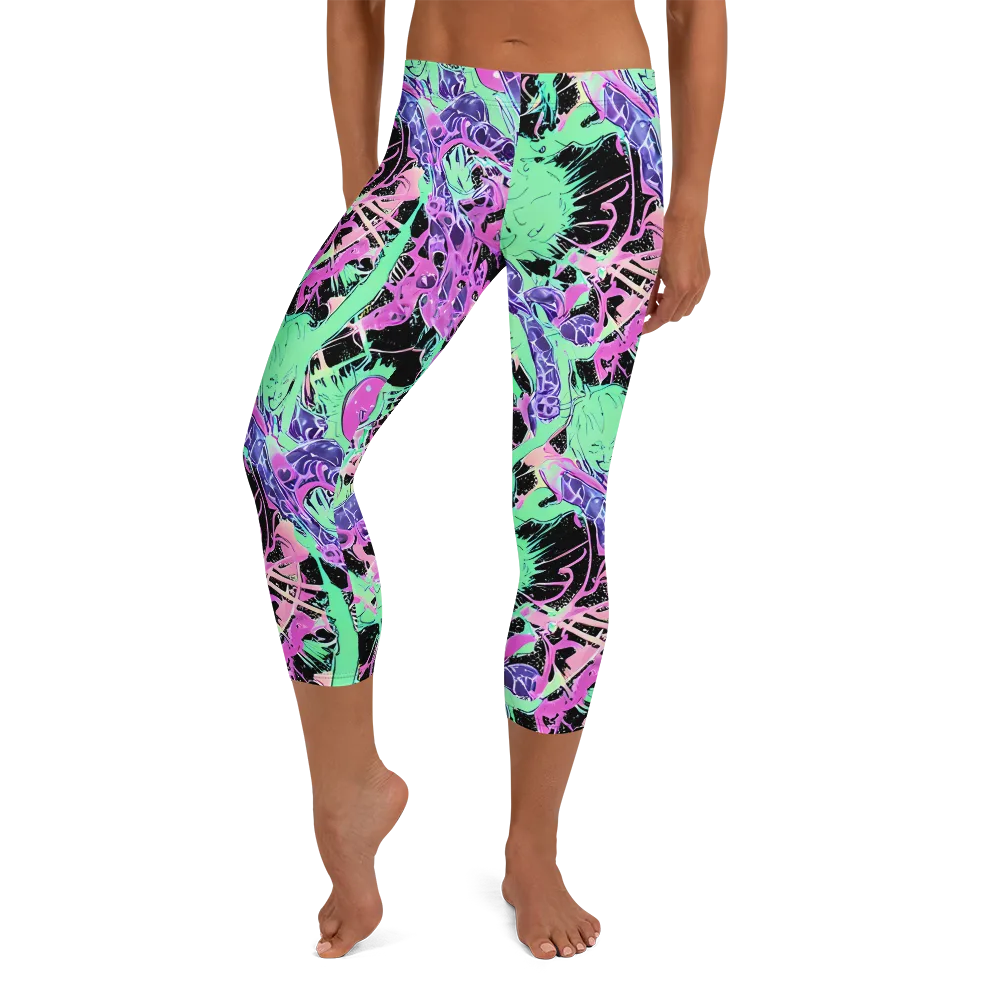 Candy Static on Capri Leggings — Front