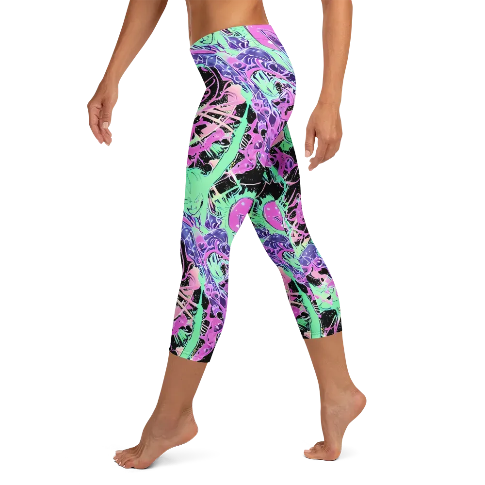 Candy Static on Capri Leggings — Left