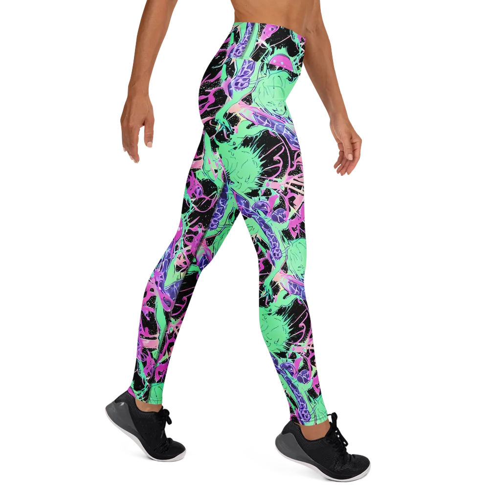 Candy Static on Yoga Leggings — Right