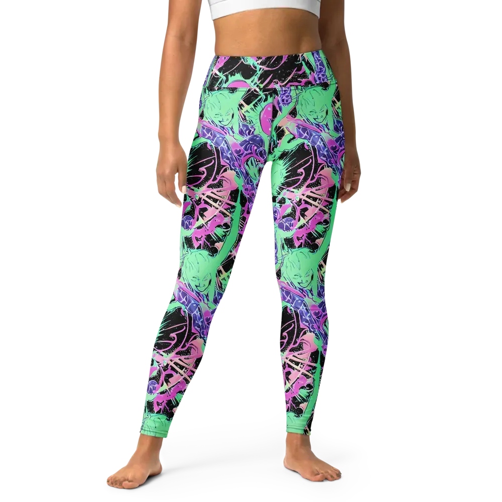 Candy Static on Yoga Leggings — Front