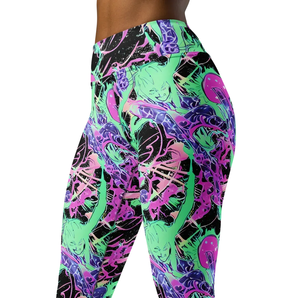 Candy Static on Yoga Leggings — Left Front