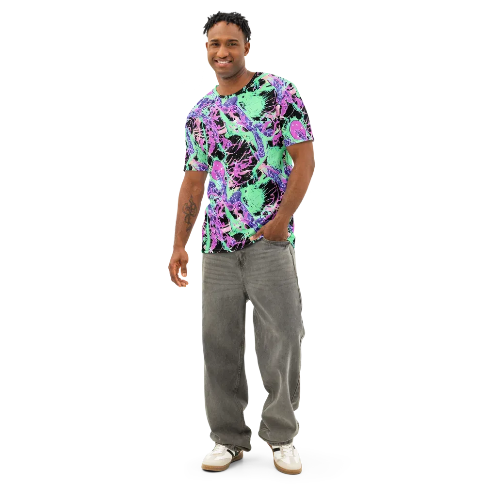 Candy Static on Men's Cotton Crew Neck T-Shirt — Front