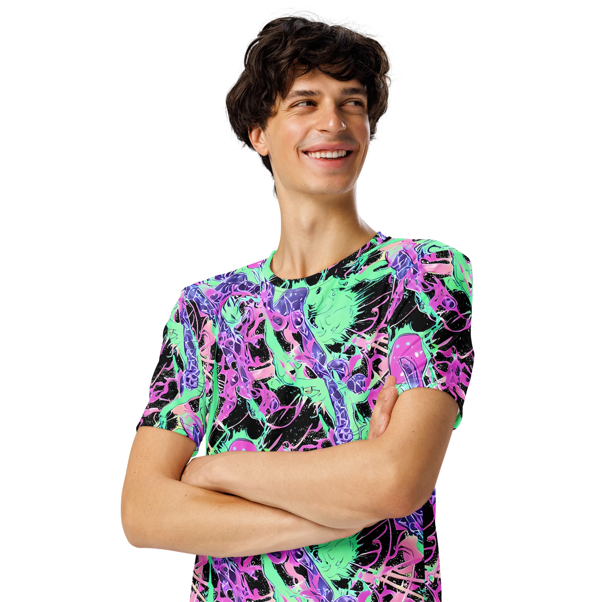 Candy Static on Men's Crew Neck T-Shirt — Left Front