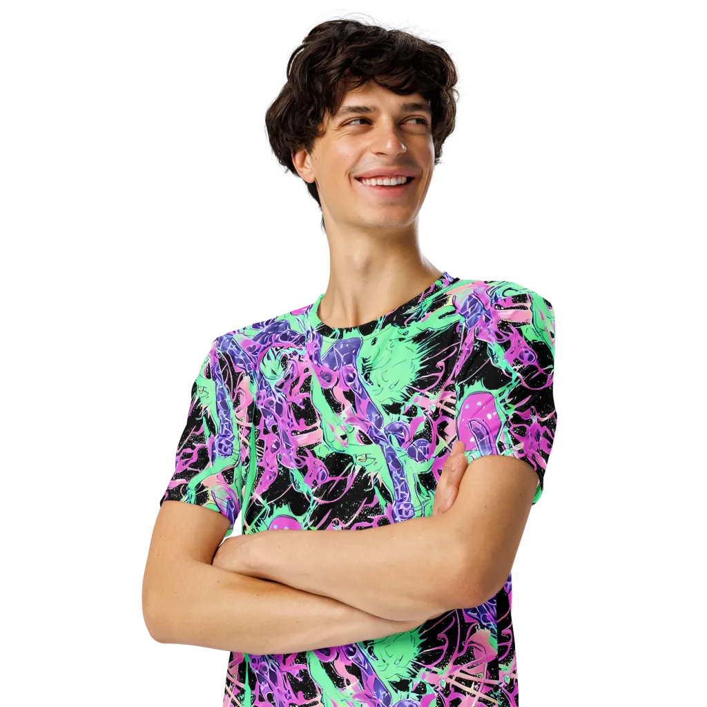 Candy Static on Men's Crew Neck T-Shirt — Left Front
