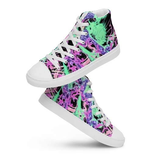 Candy Static on a Men's High Top Canvas Shoes