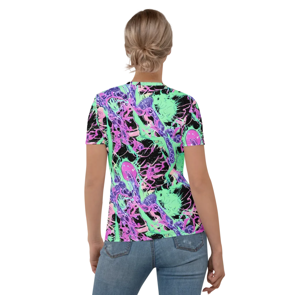 Candy Static on Women's Crew Neck T-Shirt — Back