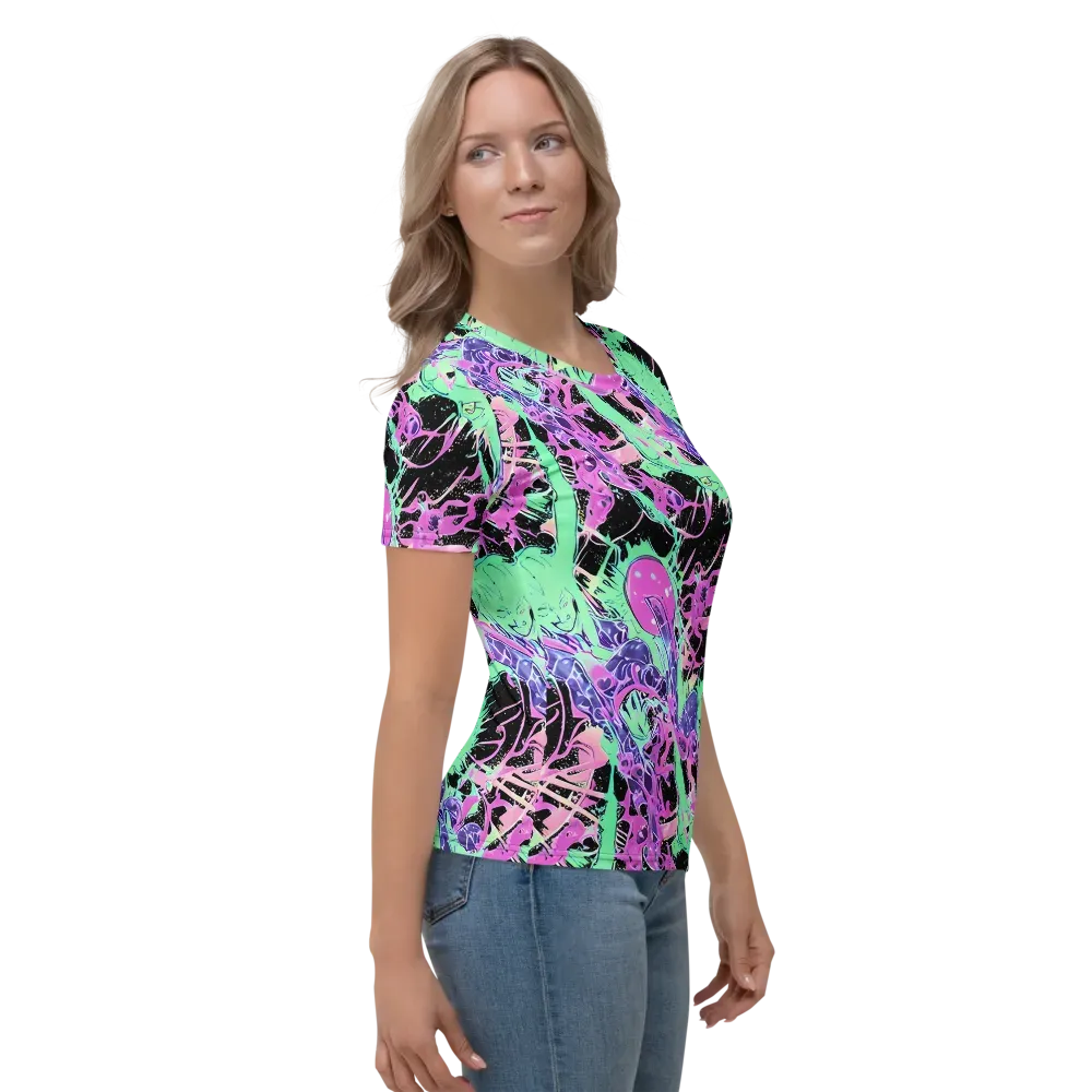 Candy Static on Women's Crew Neck T-Shirt — Right