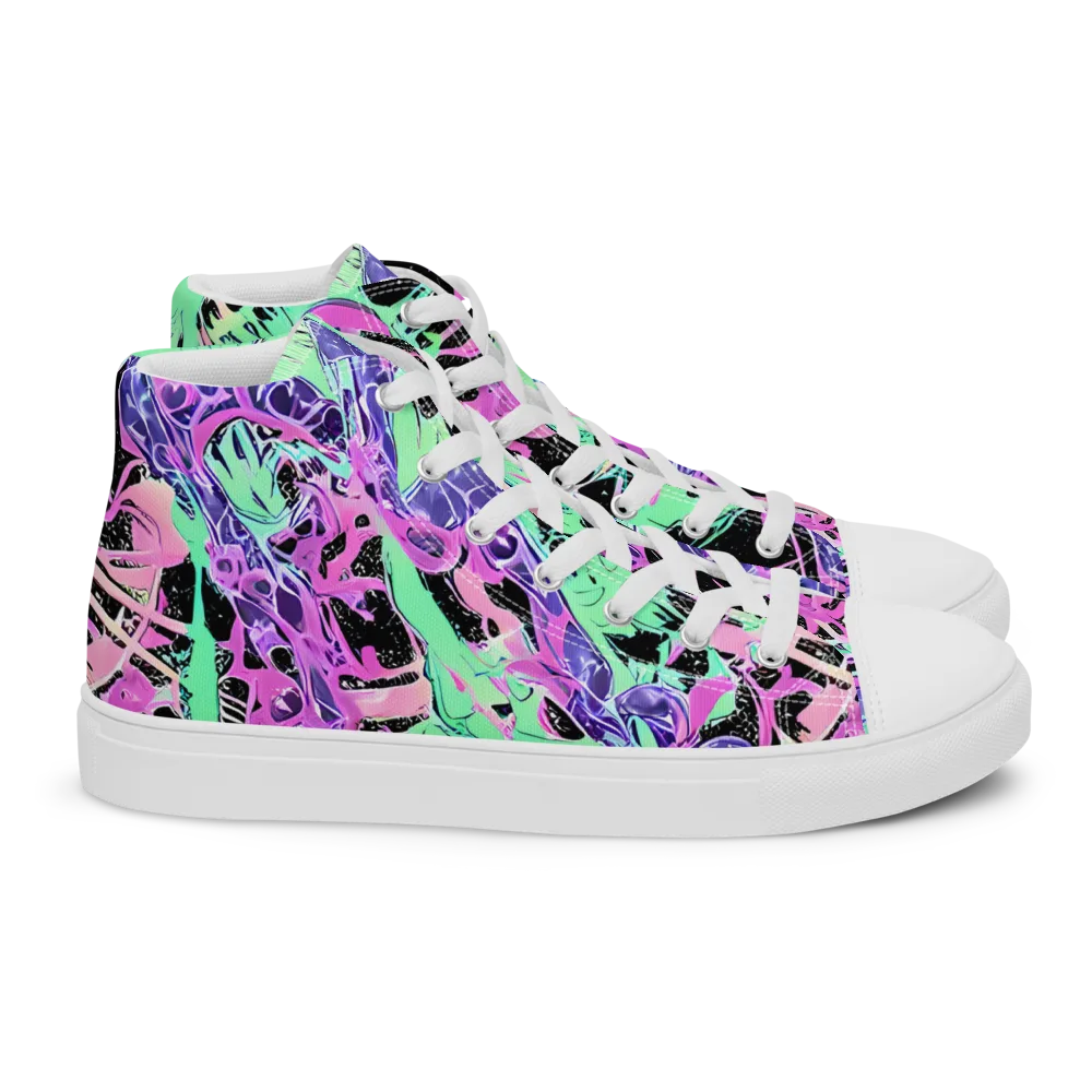 Candy Static on Women's High Top Canvas Shoes — Right
