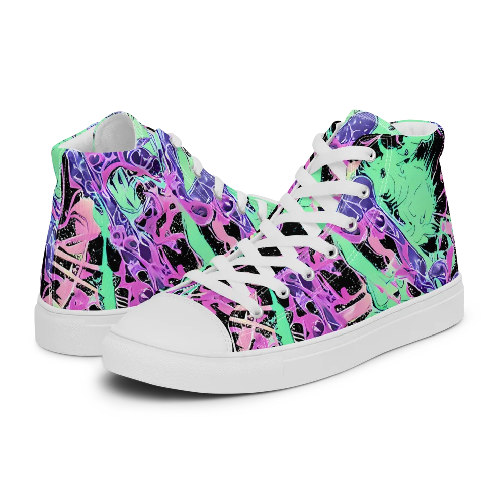 Candy Static on Women's High Top Canvas Shoes — Left