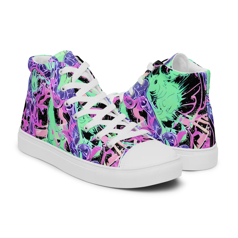 Candy Static on Women's High Top Canvas Shoes — Right