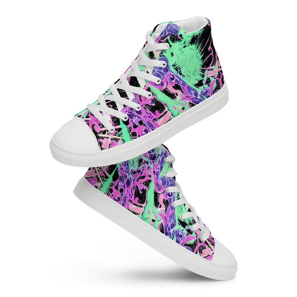 Candy Static on Women's High Top Canvas Shoes — Front