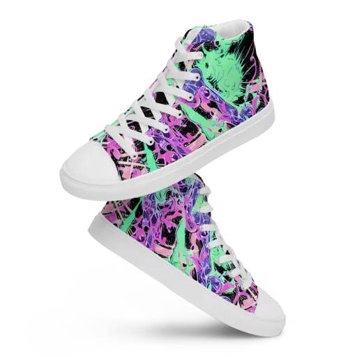 Candy Static on a Women's High Top Canvas Shoes