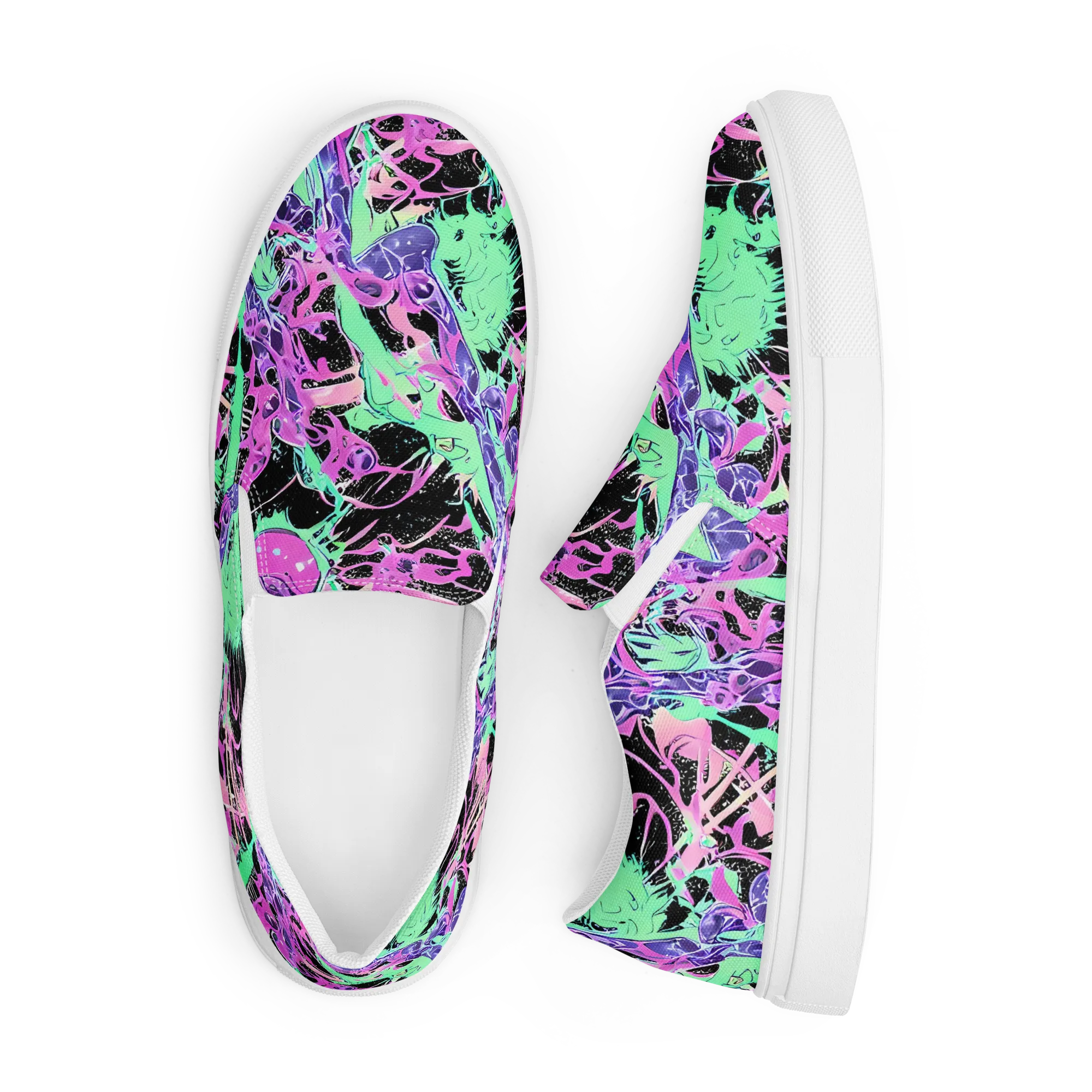 Candy Static on Men's Slip-On Canvas Shoes — Front