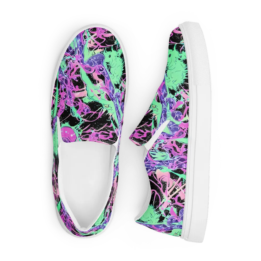 Candy Static on Men's Slip-On Canvas Shoes — Front