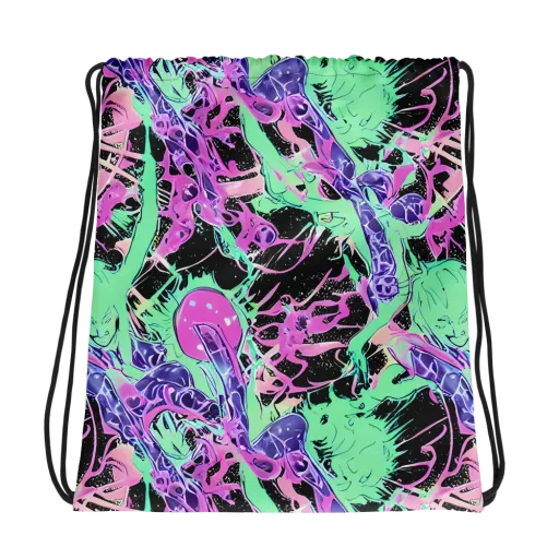 Candy Static on a Drawstring Bag