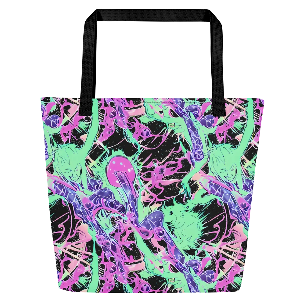 Candy Static on Large Tote Bag W/ Pocket — Front