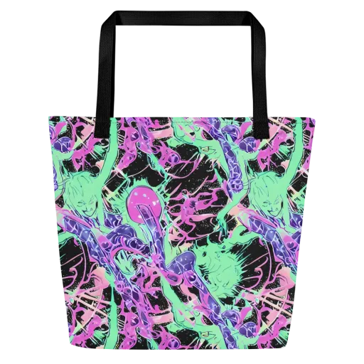 Candy Static on a Large Tote Bag W/ Pocket