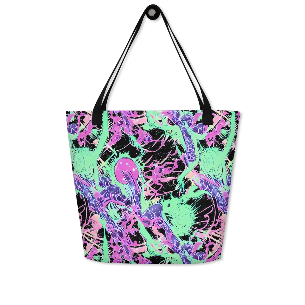 Candy Static on Large Tote Bag W/ Pocket — Front