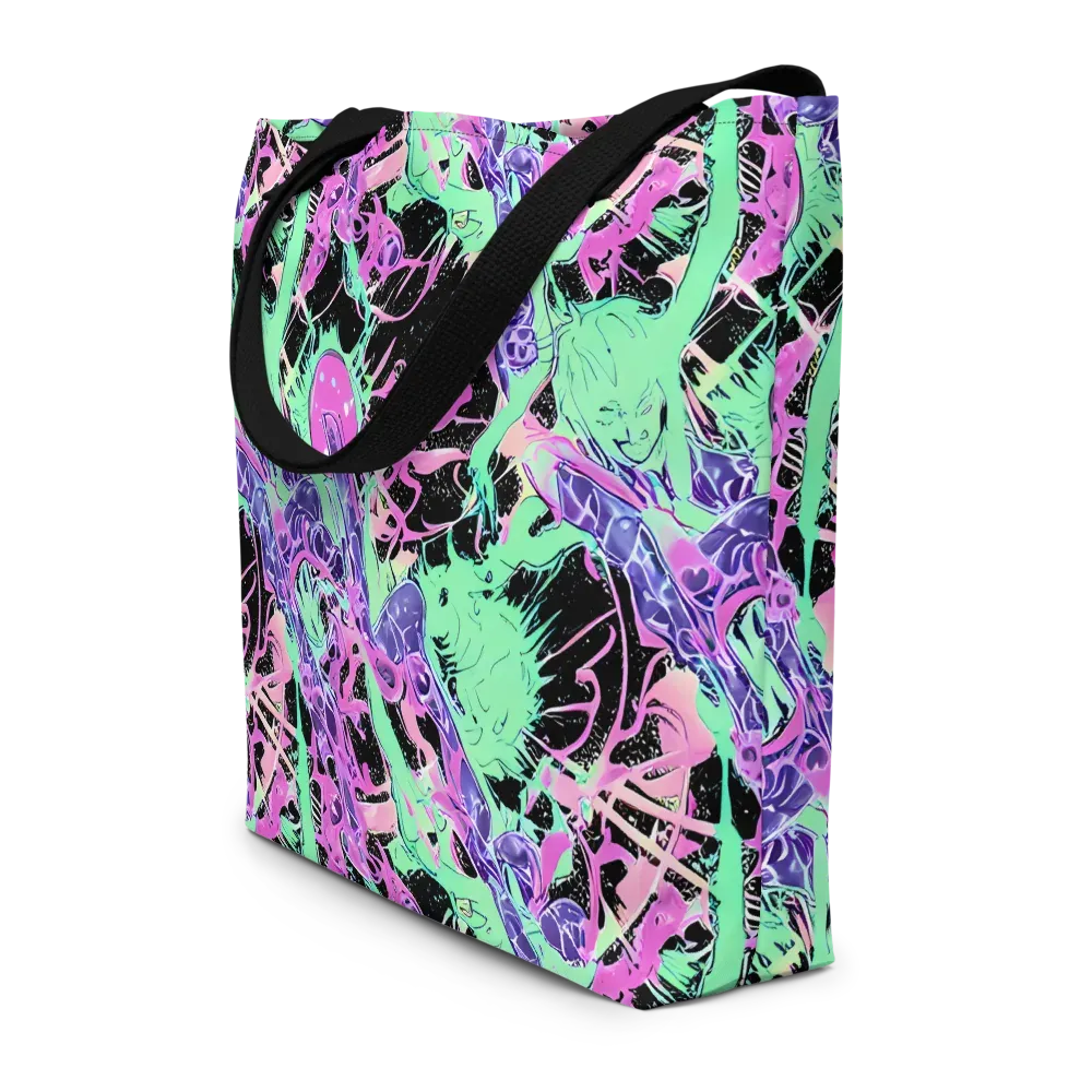 Candy Static on Large Tote Bag W/ Pocket — Front