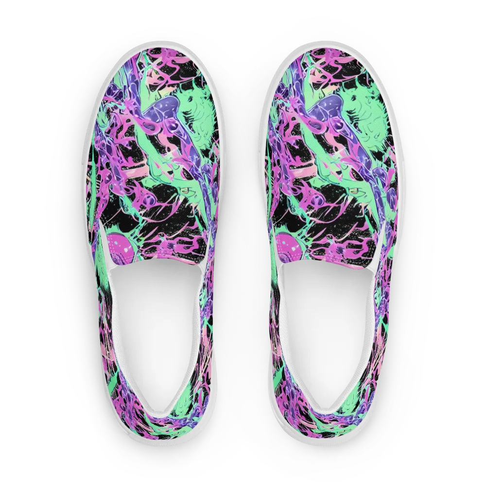 Candy Static on Women's Slip-On Canvas Shoes — Front