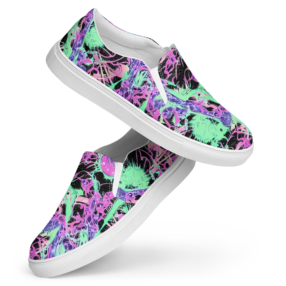 Candy Static on Women's Slip-On Canvas Shoes — Front