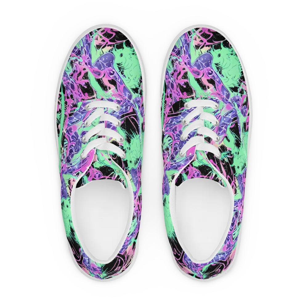 Candy Static on Men's Lace-Up Canvas Shoes — Front