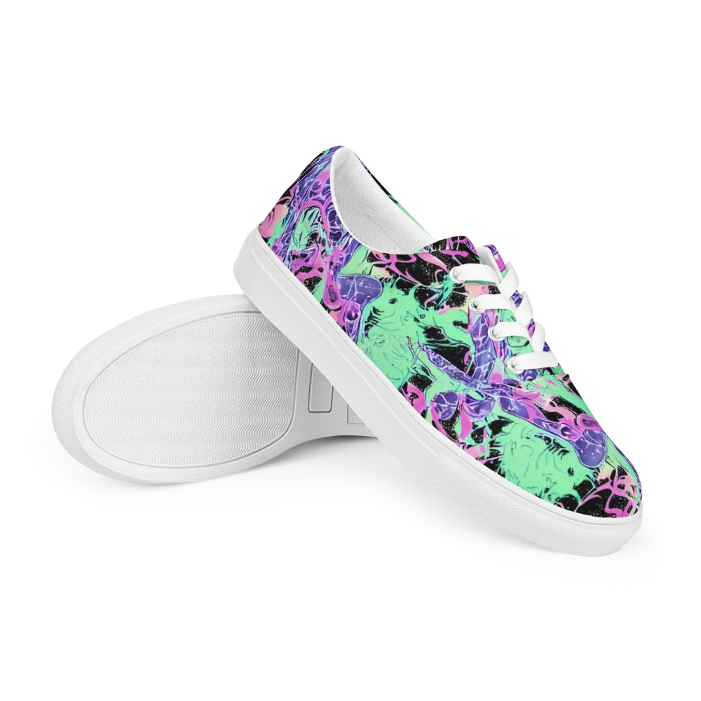 Candy Static on Men's Lace-Up Canvas Shoes — Right Front
