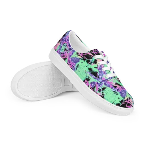 Candy Static on a Men's Lace-Up Canvas Shoes
