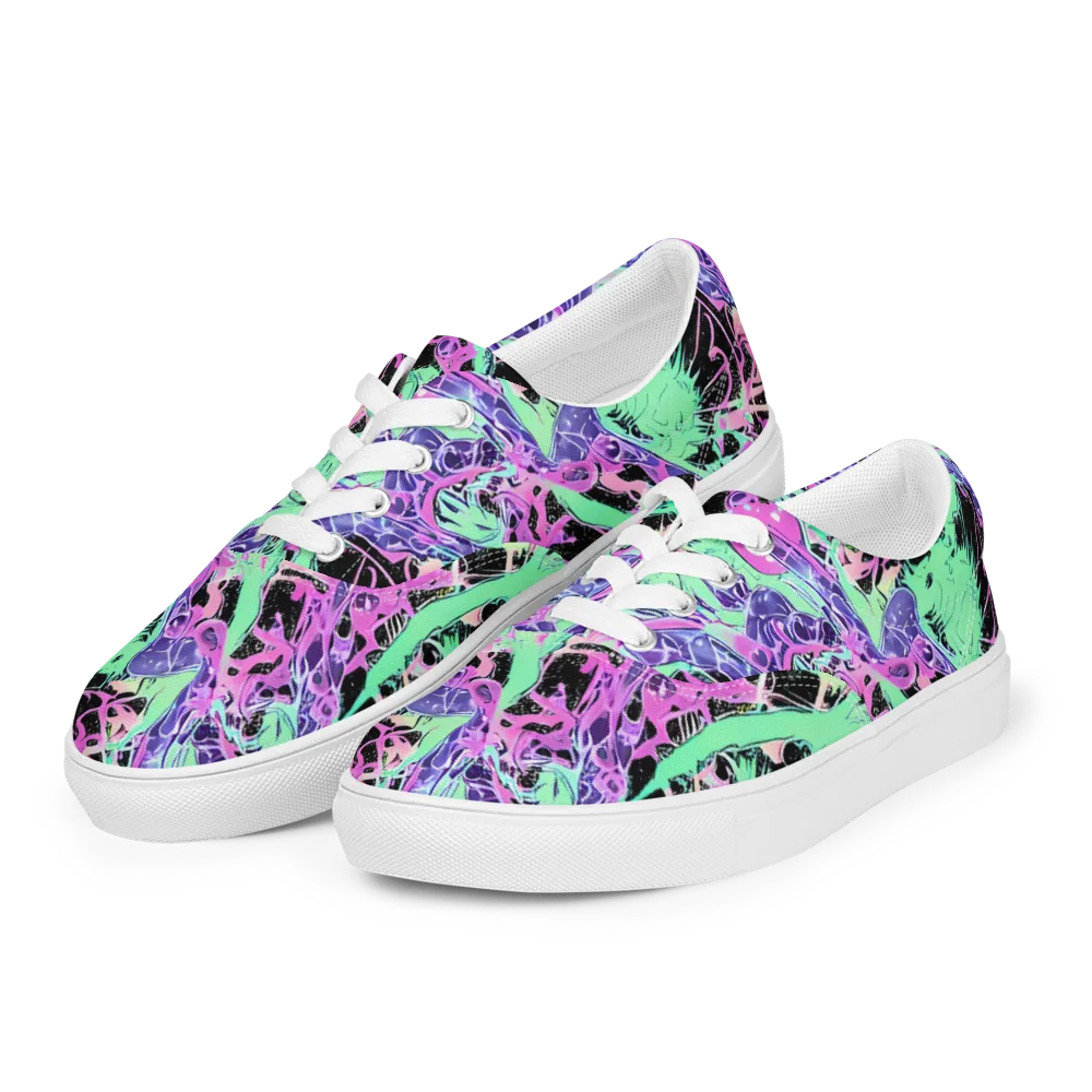 Candy Static on Men's Lace-Up Canvas Shoes — Left Front