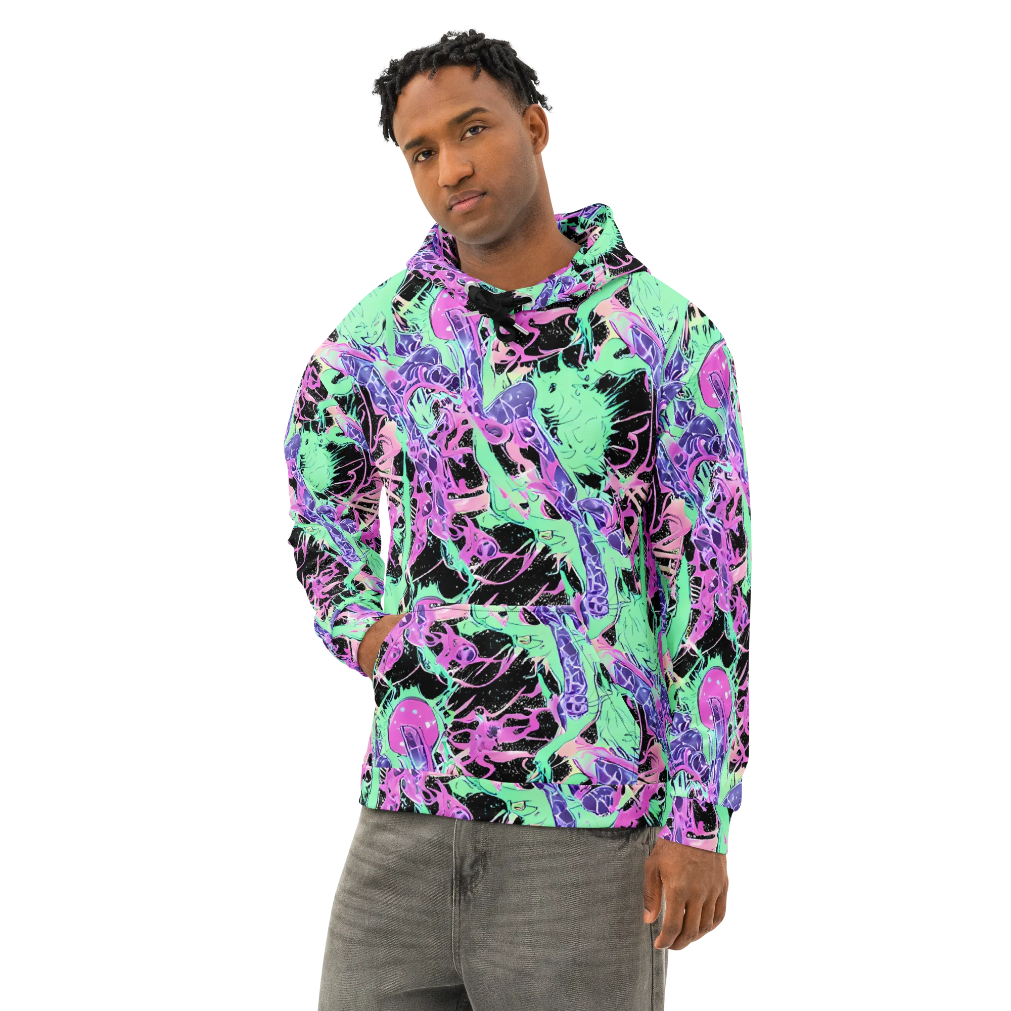 Candy Static on Cotton Hoodie — Left Front
