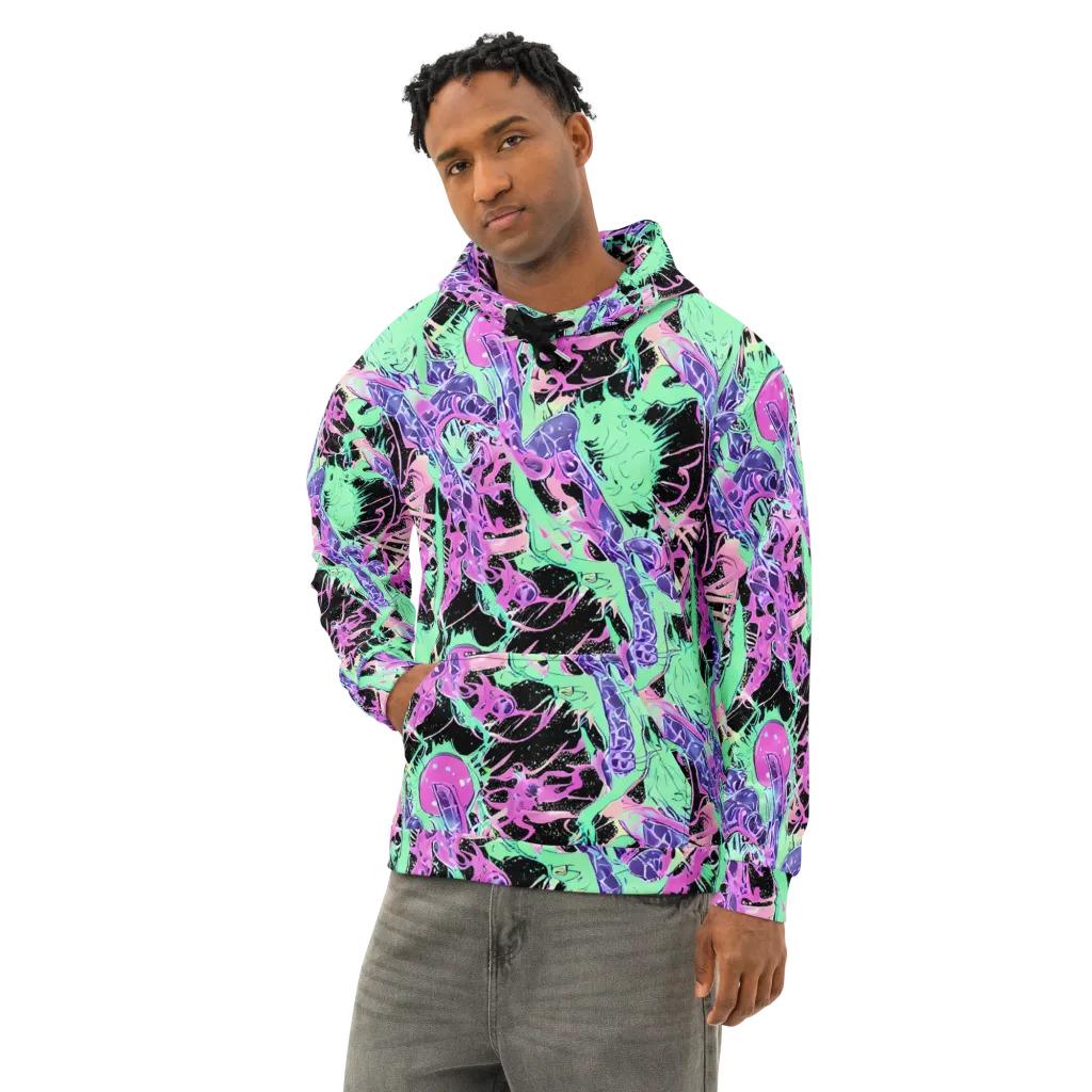 Candy Static on Cotton Hoodie — Left Front