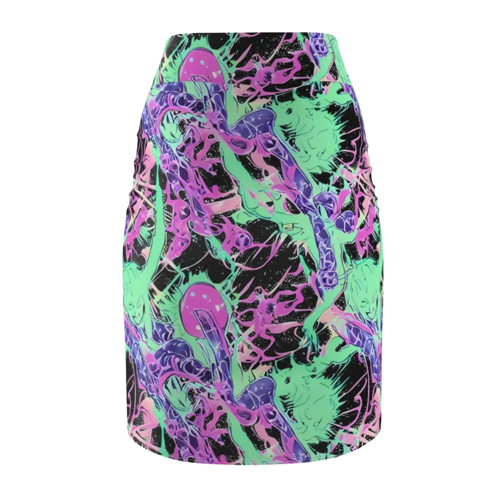 Candy Static on Pencil Skirt — Back