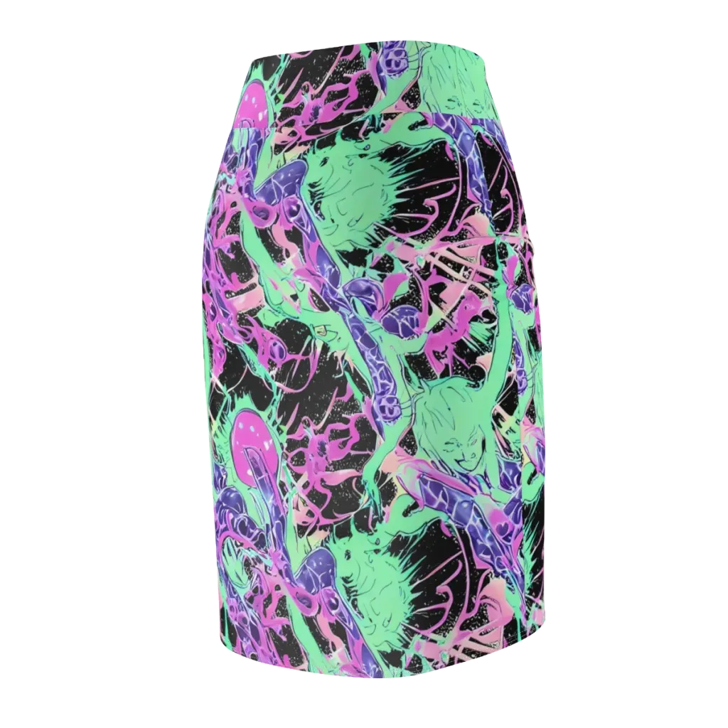 Candy Static on Pencil Skirt — Back Side